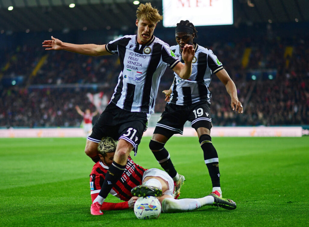 Thomas Kristensen i aktion for Udinese i Serie A.