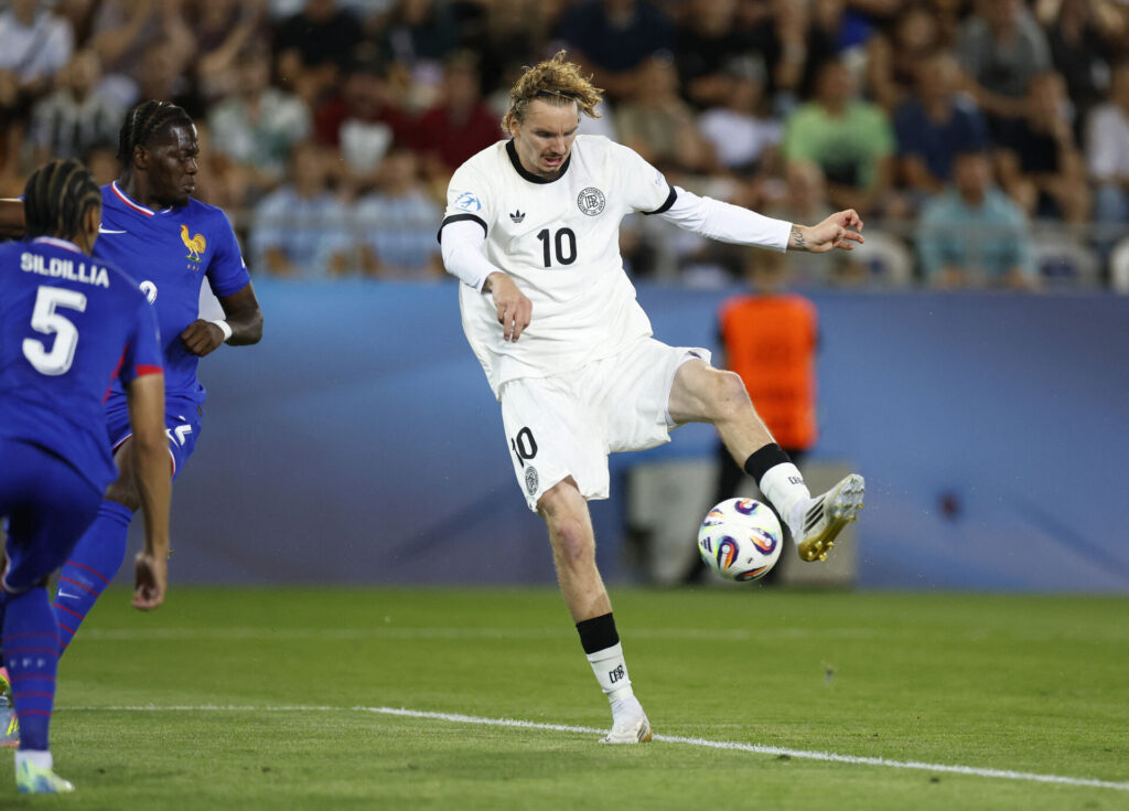 Nick Woltemade i semifinalen mod Frankrig.