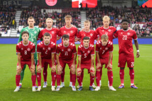 U21- landsholdet inden kamp.