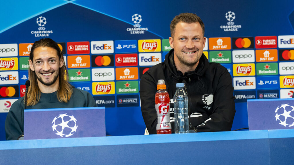 Rasmus Falk og JAcob Neestrup sammen til pressemøde.