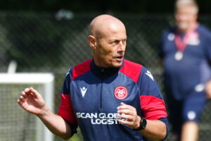 AaB's nye cheftræner Steffen Højer til sin første træning i 1.divisionsklubben AaB, Aalborg, tirsdag den 29. juli 2025.