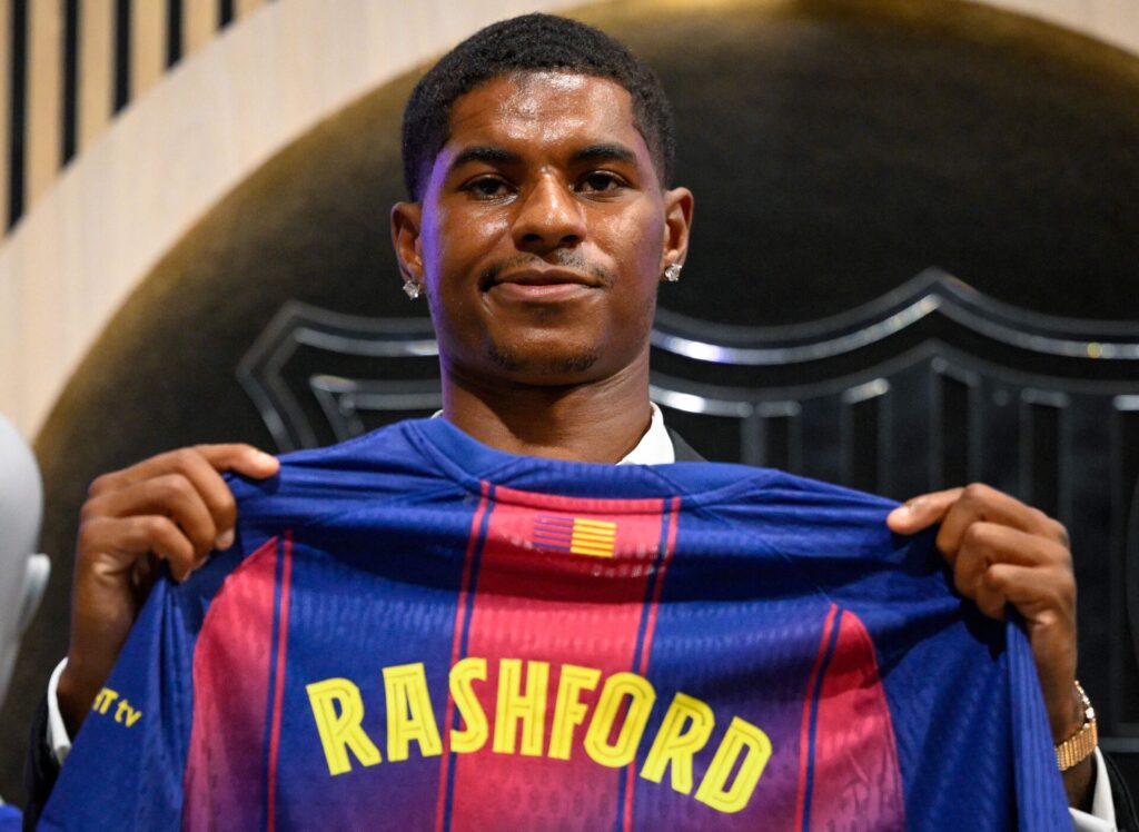 Marcus Rashford præsenteres i FC Barcelona.