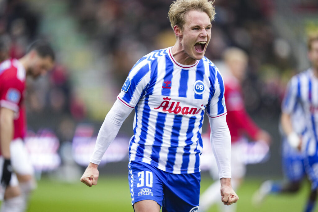 Max Fenger efter scoring for OB mod Vejle