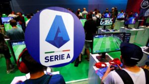 Serie A-logo i et billede af computerspil.