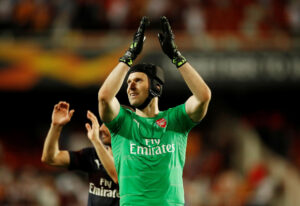 Petr Cech efter en kamp for Arsenal