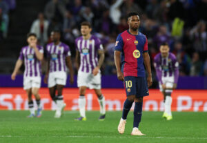 Ansu Fati under en kamp for FC Barcelona.