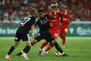 Hugo Ekitiké i aktion for Liverpool i Japan.