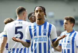 Joao Pedro under en kamp for Brighton.
