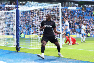 Mohammed Kudus fejrer en scoring for West Ham.