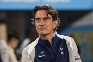 Thomas Frank under en Tottenham Hotspur-træningskamp