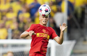 FC Nordsjællands Lucas Høgsberg under superligakampen mellem FC Nordsjælland og Brøndby IF på Right To Dream Park i Farum søndag den 27. juli 2025. (Foto: Claus Bech/Ritzau Scanpix)