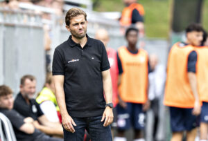 Jakob Poulsen under AGF's kamp mod FC Midtjylland.