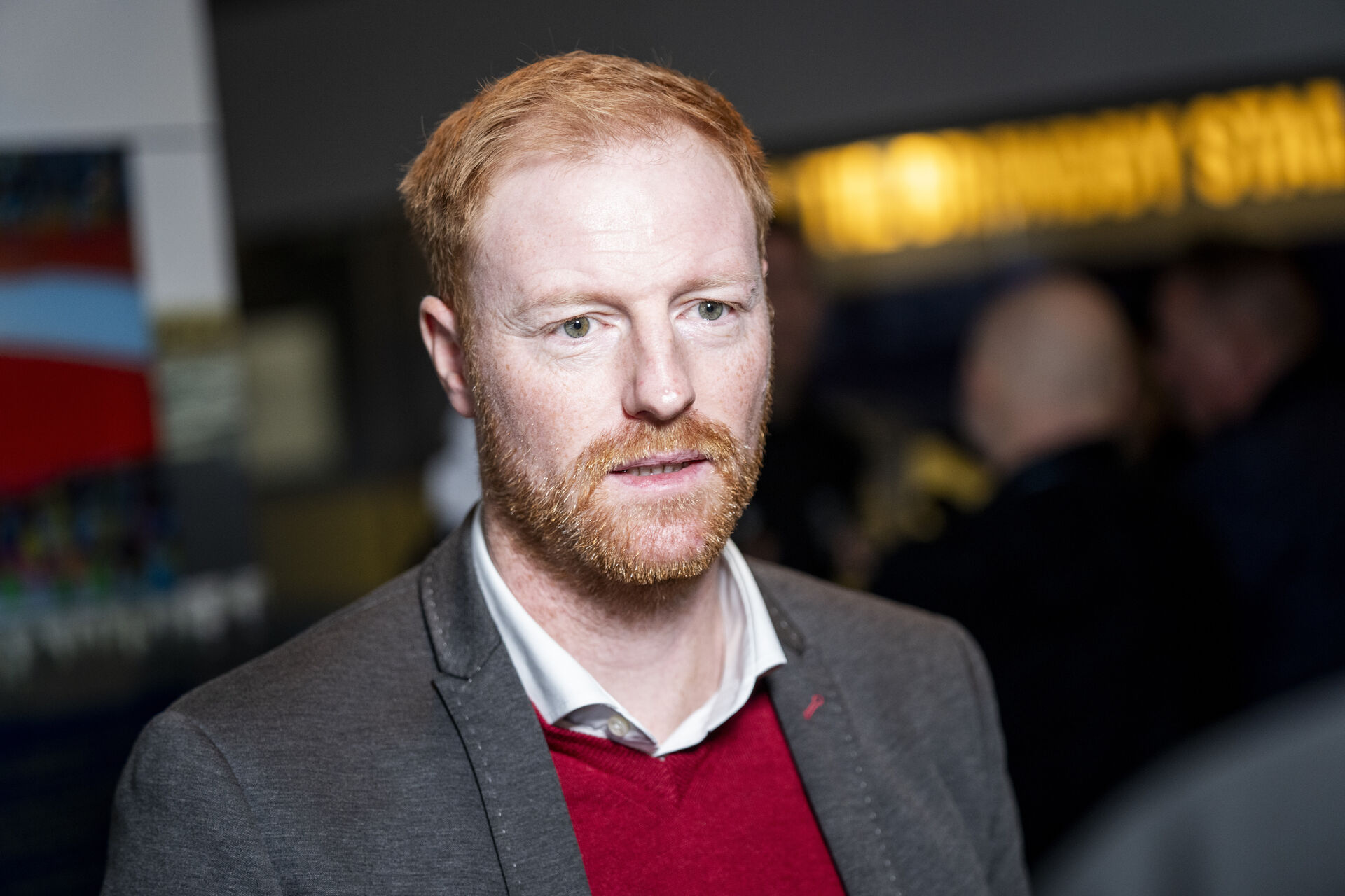 Benjamin Schmedes til et pressemøde på Brøndby Stadion.