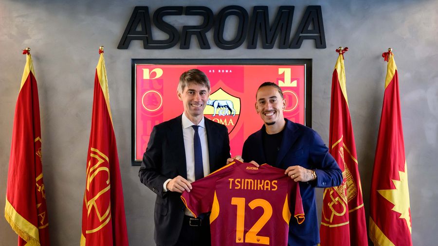 Kostas Tsimikas præsenteres i AS Roma.