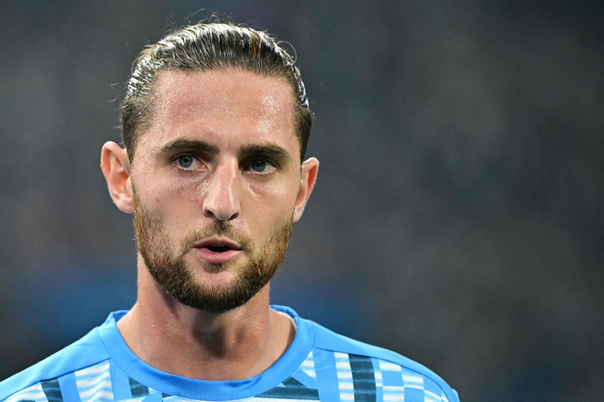 Adrien Rabiot under en opvarmning for Marseille