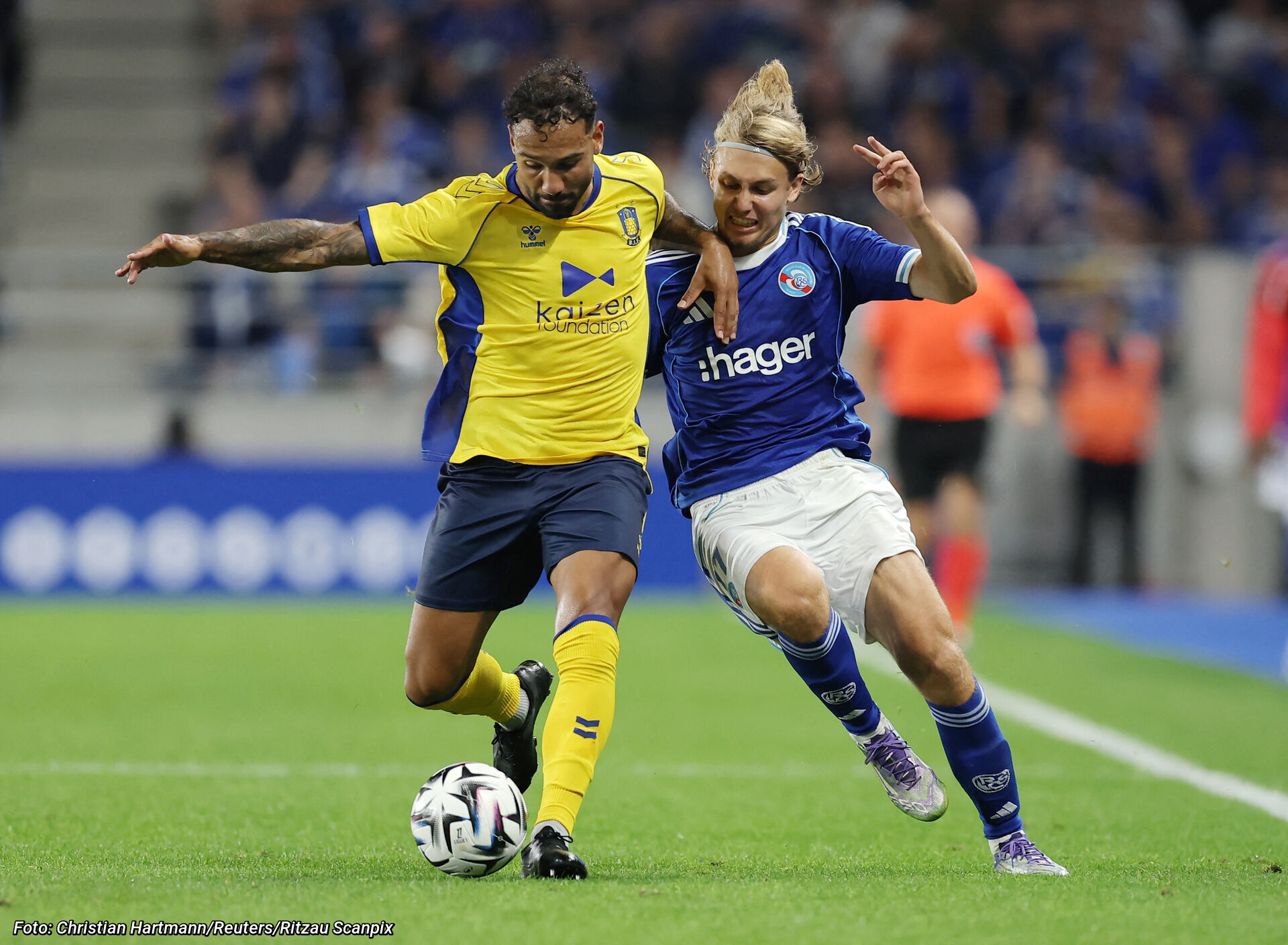 Sean Klaiber i kamp mod RC Strasbourg.