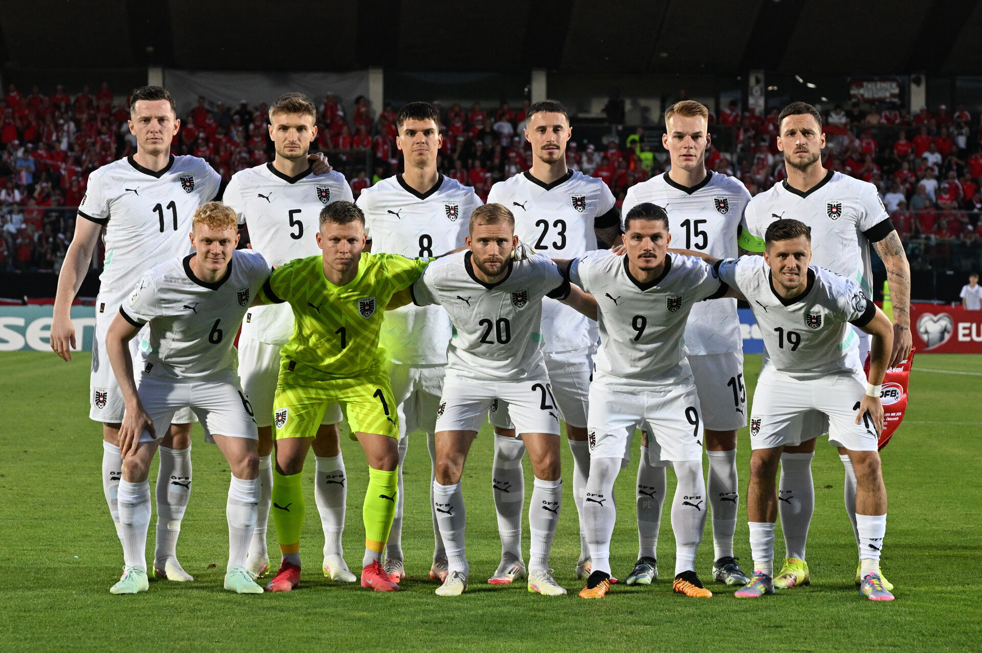 Østrigs landshold inden en kamp