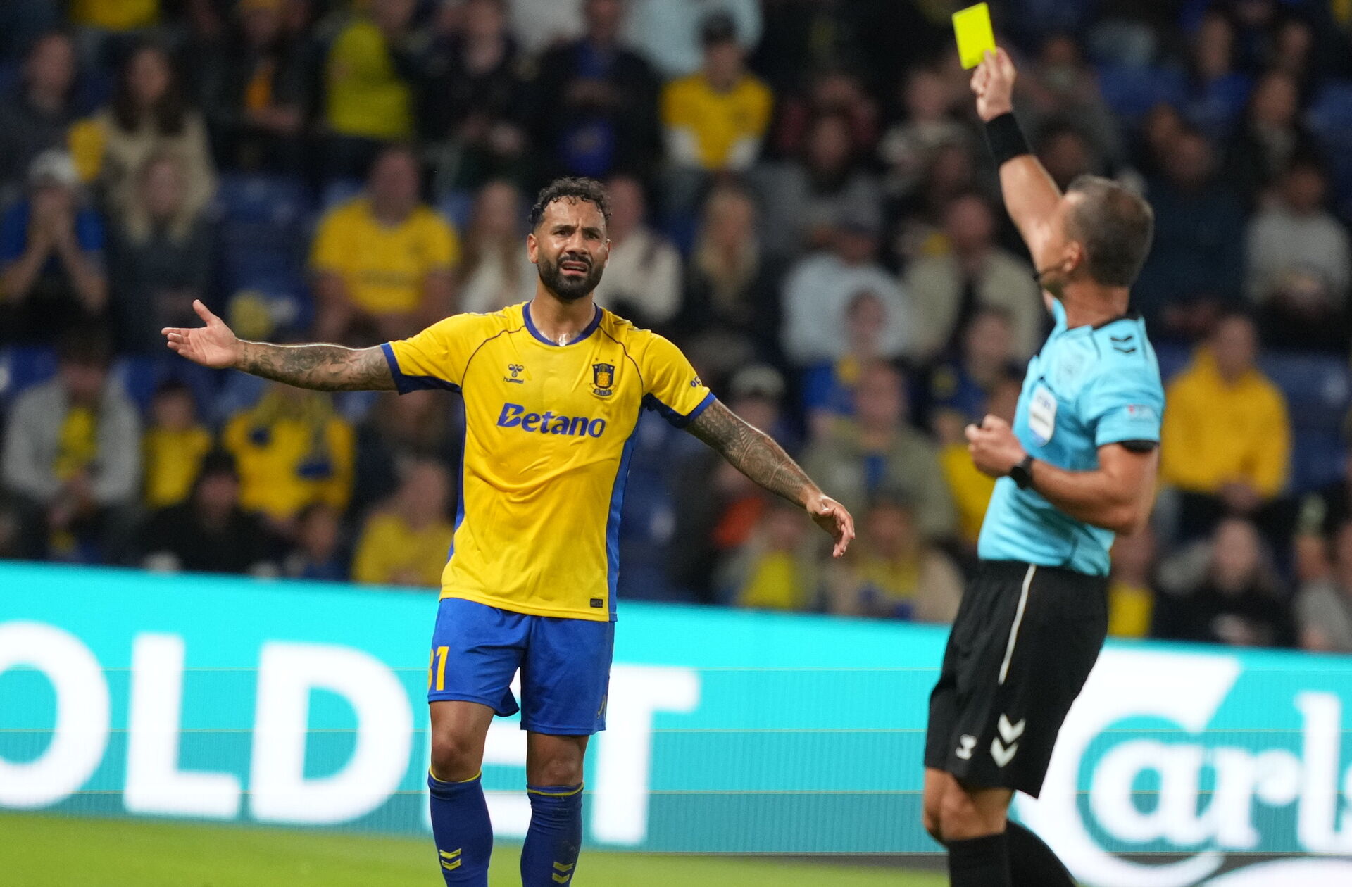 Brøndby IF's Sean Klaiber mod FC Midtjylland.