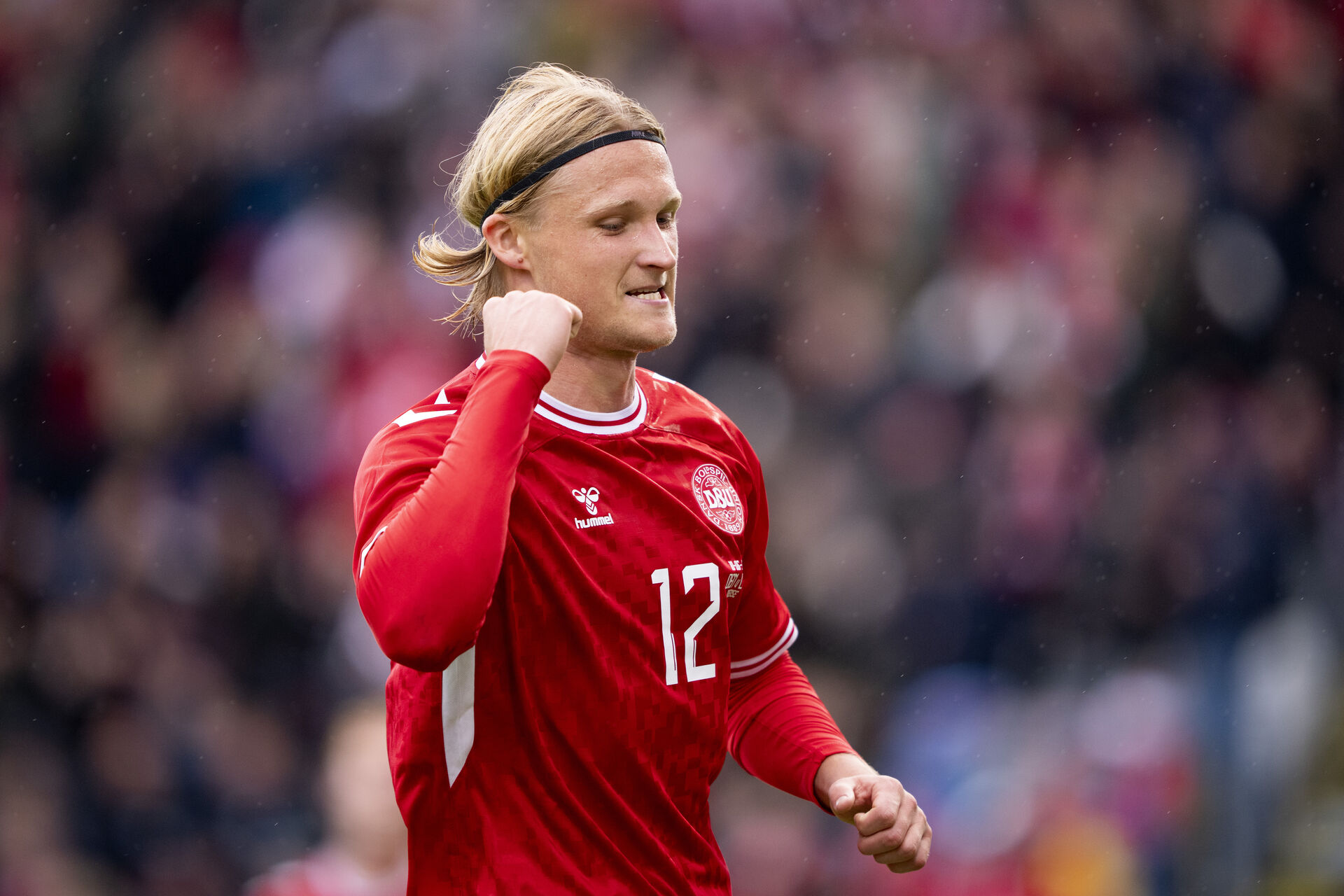 Kasper DOlberg jubler over scoring for Danmark.