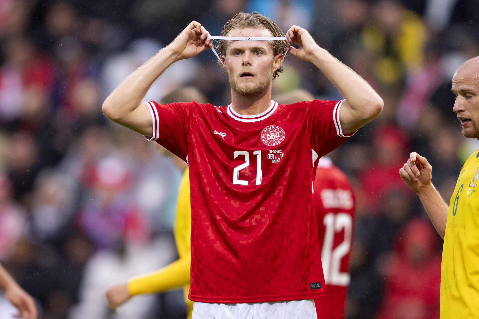 Morten Hjulmand til det danske landsholds testkamp mod Litauen på Odense Stadion.
