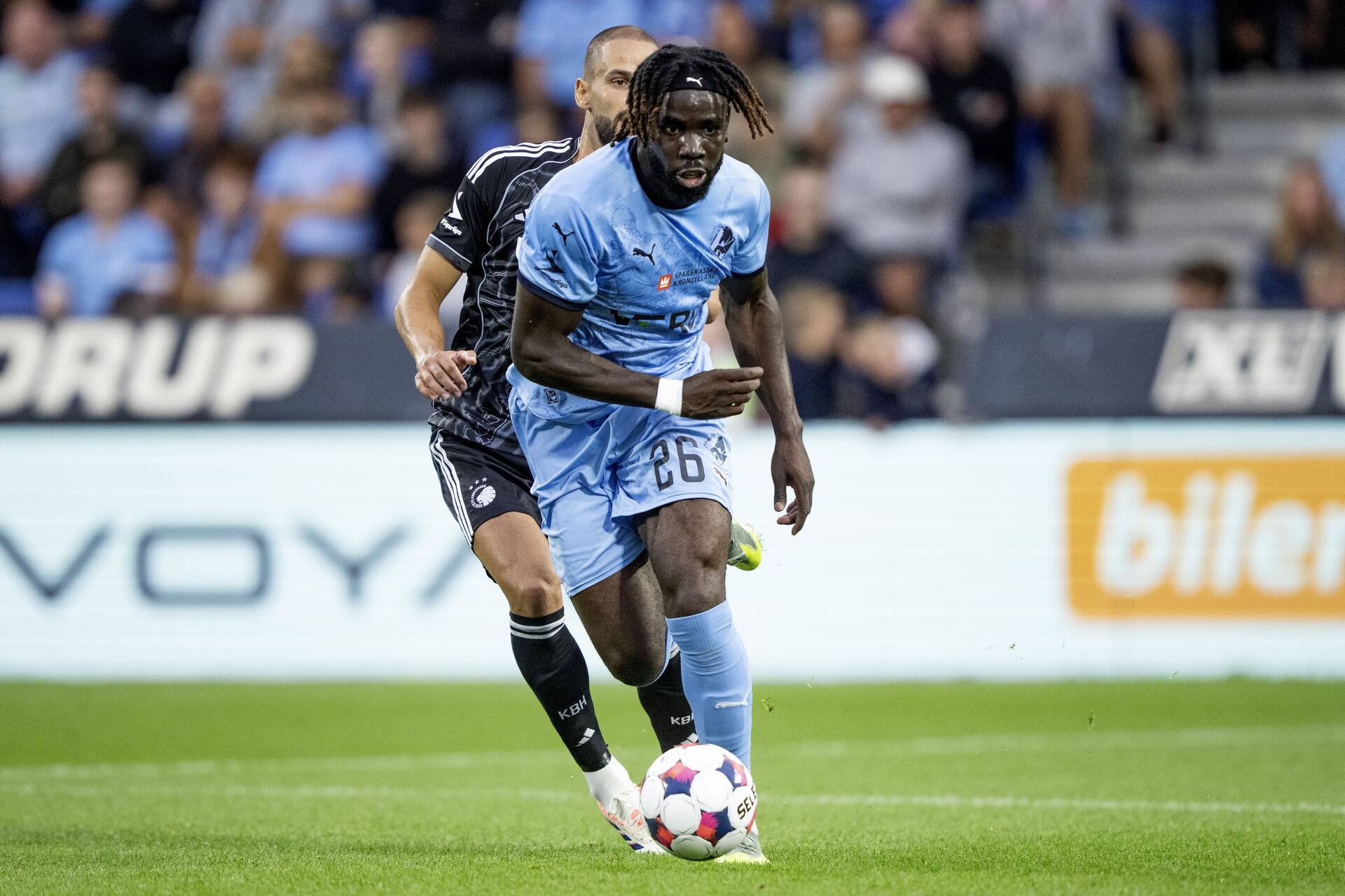 Florian Danho i aktion for Randers FC mod F.C. København.