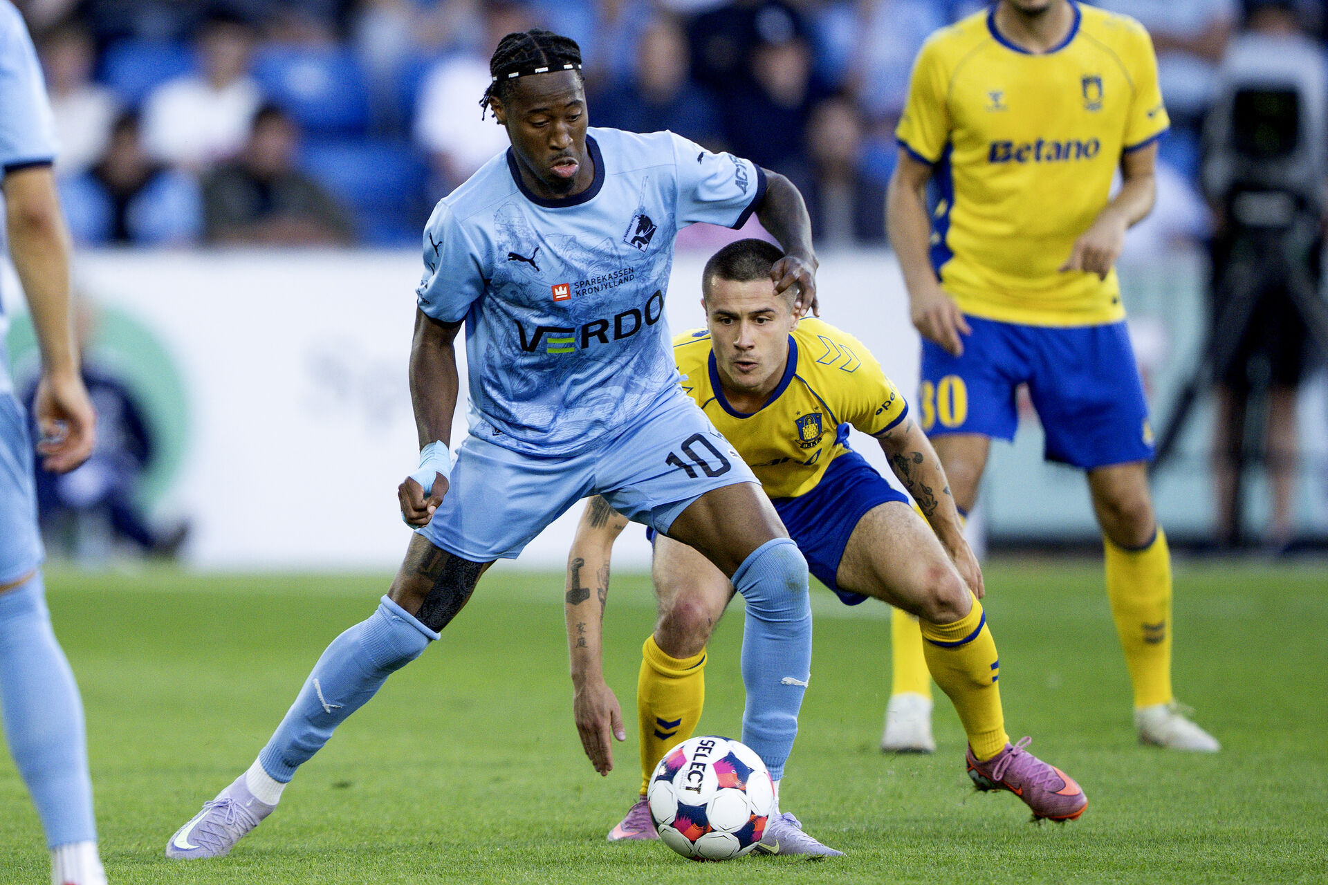 Randers FC's Norman Campbell i aktion mod Brøndby.