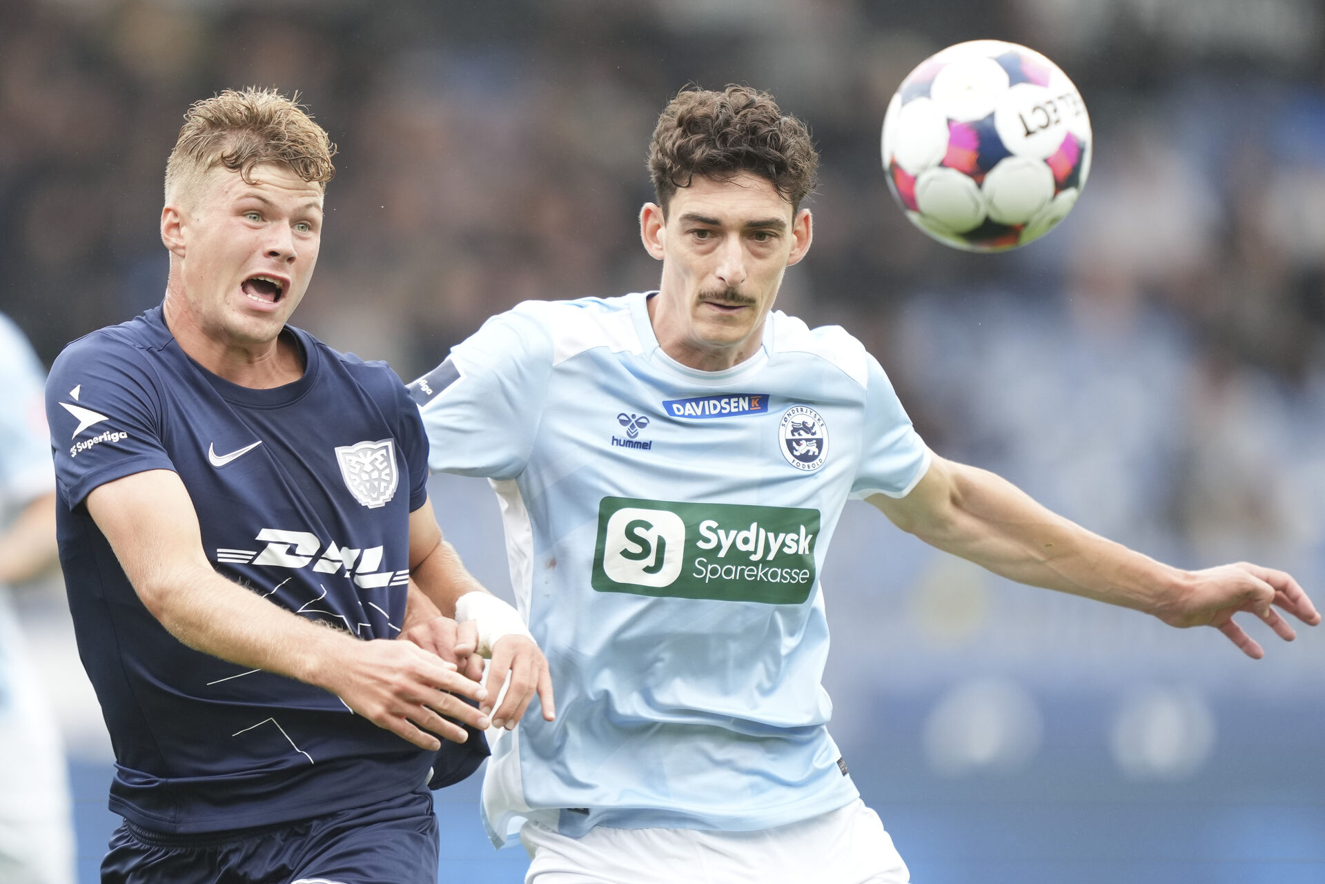 Maxime Soulas i kamp for Sønderjyske.