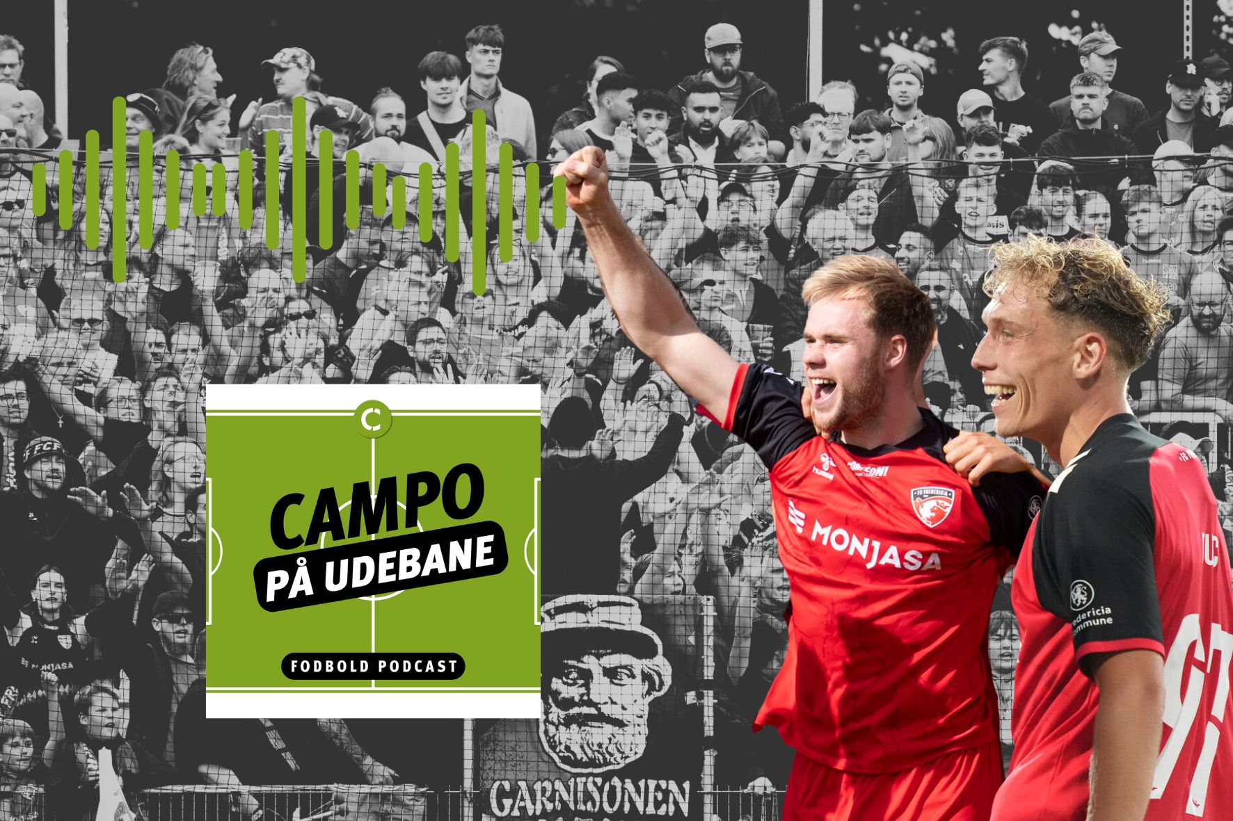 Gustav Marcussen og Oscar Buch fra FC Fredericia i Campo på udebane