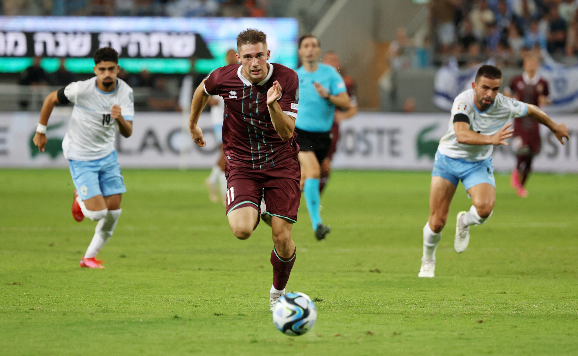 Vladislav Morozov i aktion for Hviderusland mod Israel.