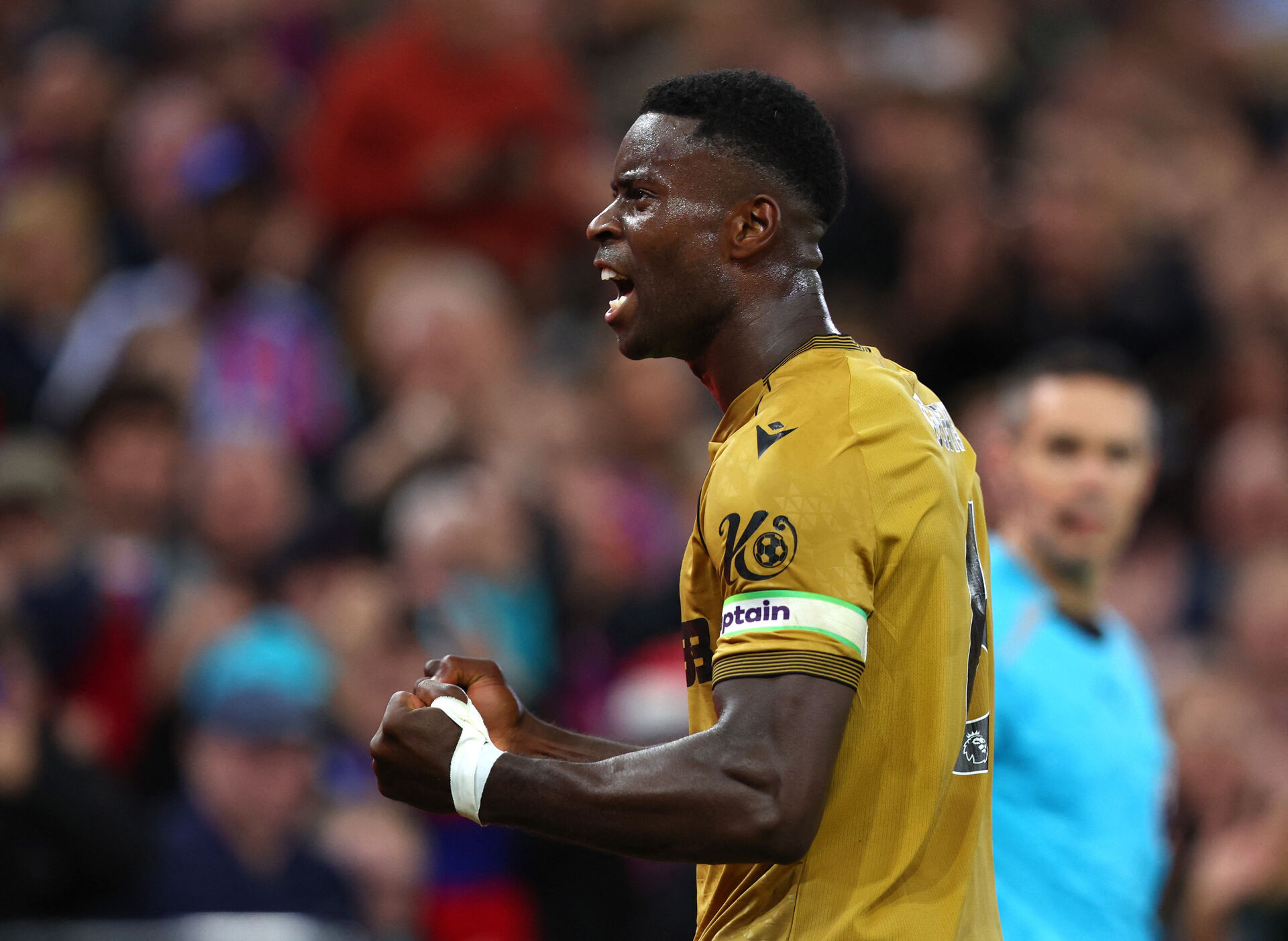 Marc Guehi fejrer et mål for Crystal Palace.