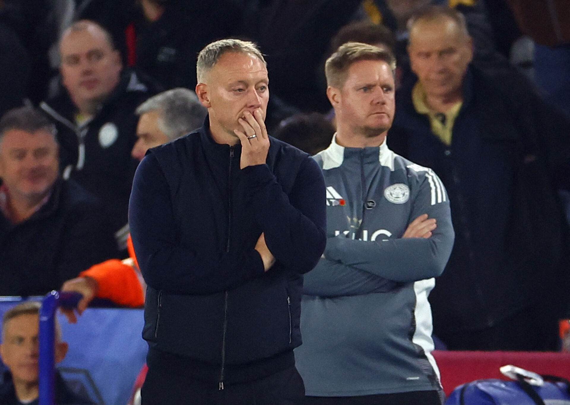 Den nye Brøndby-træner Steve Cooper i sin tid som cheftræner for Leicester.