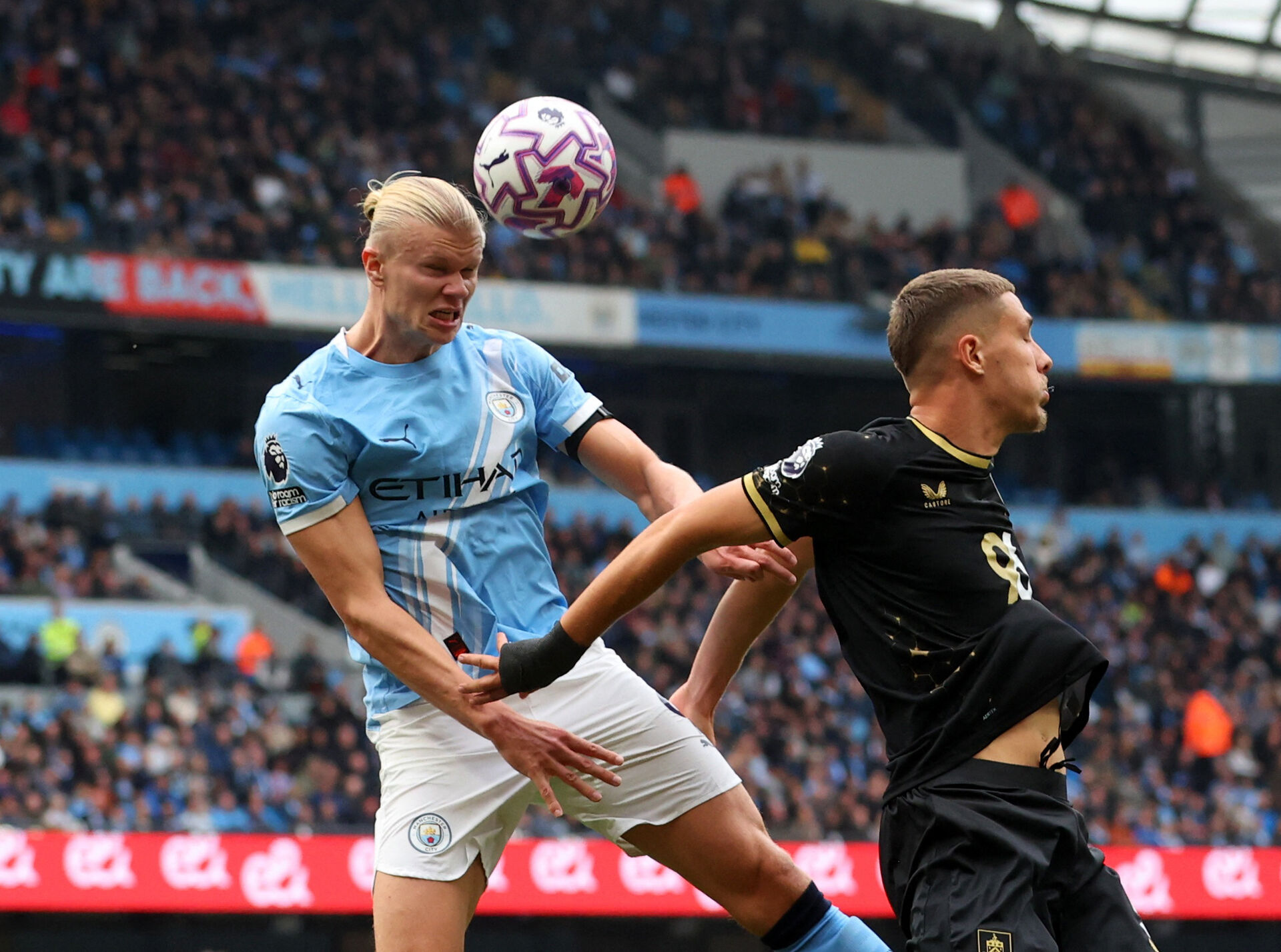 Maxime Estève og Erling Haaland