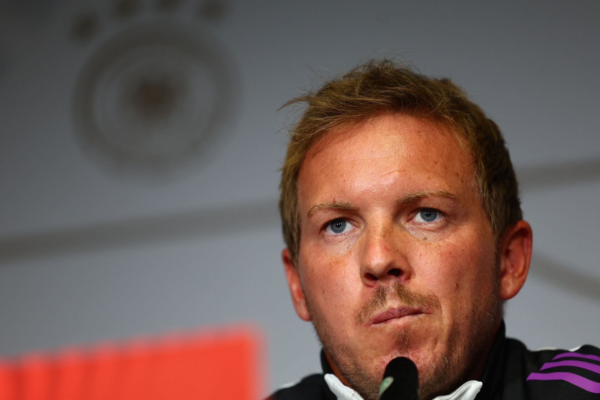 Julian Nagelsmann på et pressemøde under en landsholdssamling med Tyskland