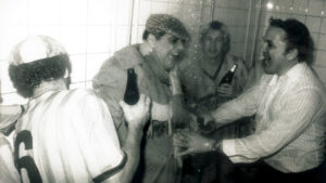 Brøndby IF fejrer DM-guld i 1985.