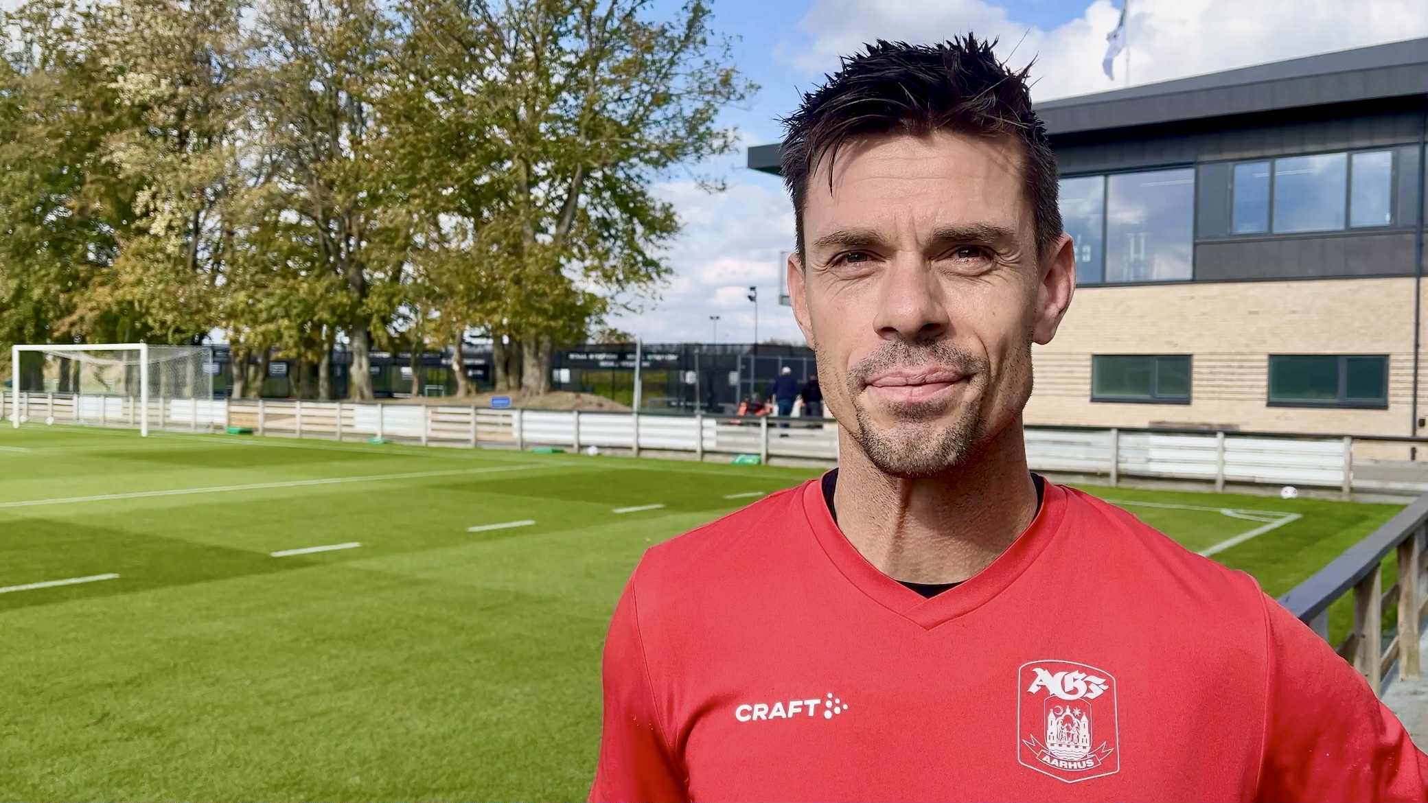 Jesper Hansen under interiew efter AGF-træning på Fredensvang.