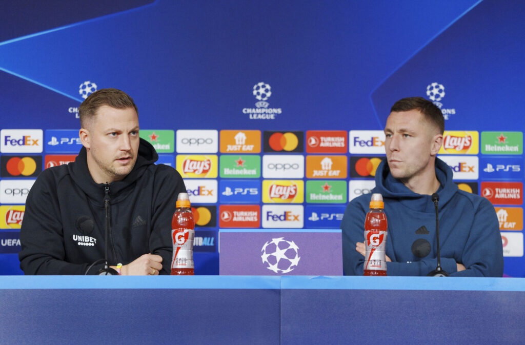 Jacob Neestrup & Lukas Lerager. FC København træner og holder pressemøde
