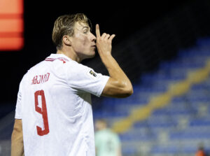 Rasmus Højlund har netop scoret for det danske Herrelandshold i Fodbold