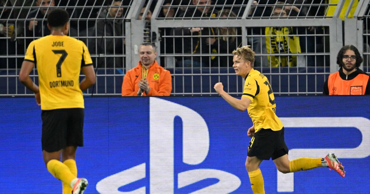 Daniel Svensson scorer første CL-mål i Dortmunds storsejr Foto: Ina Fassbender/AFP/Ritzau Scanpix