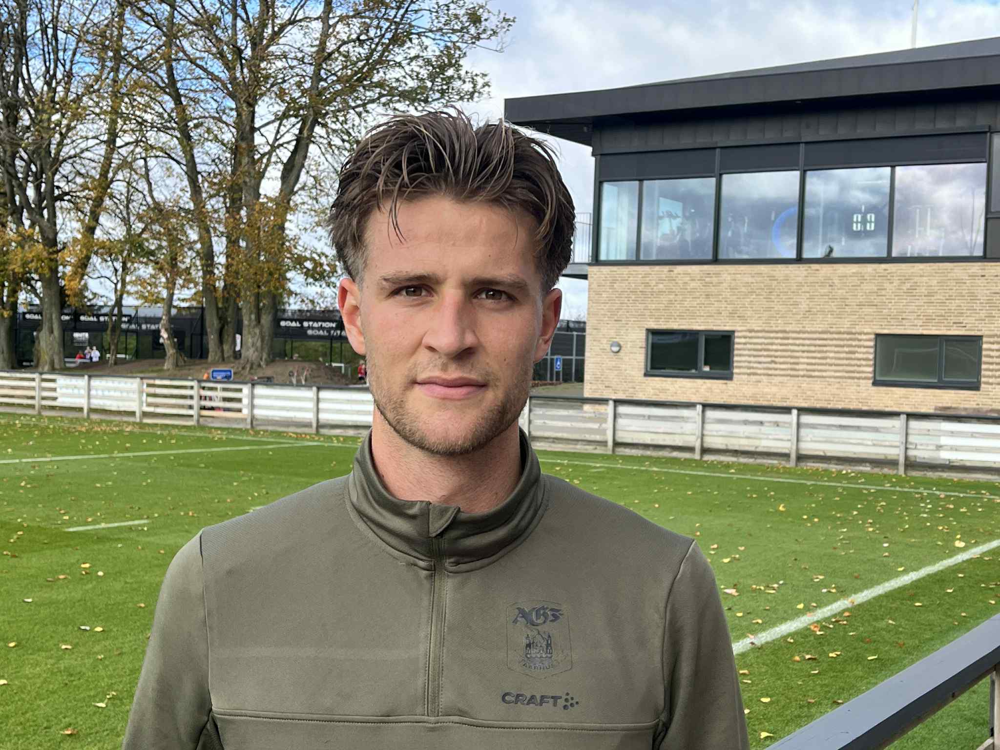 Rasmus Carstensen ved AGF's træning på Fredensvang.