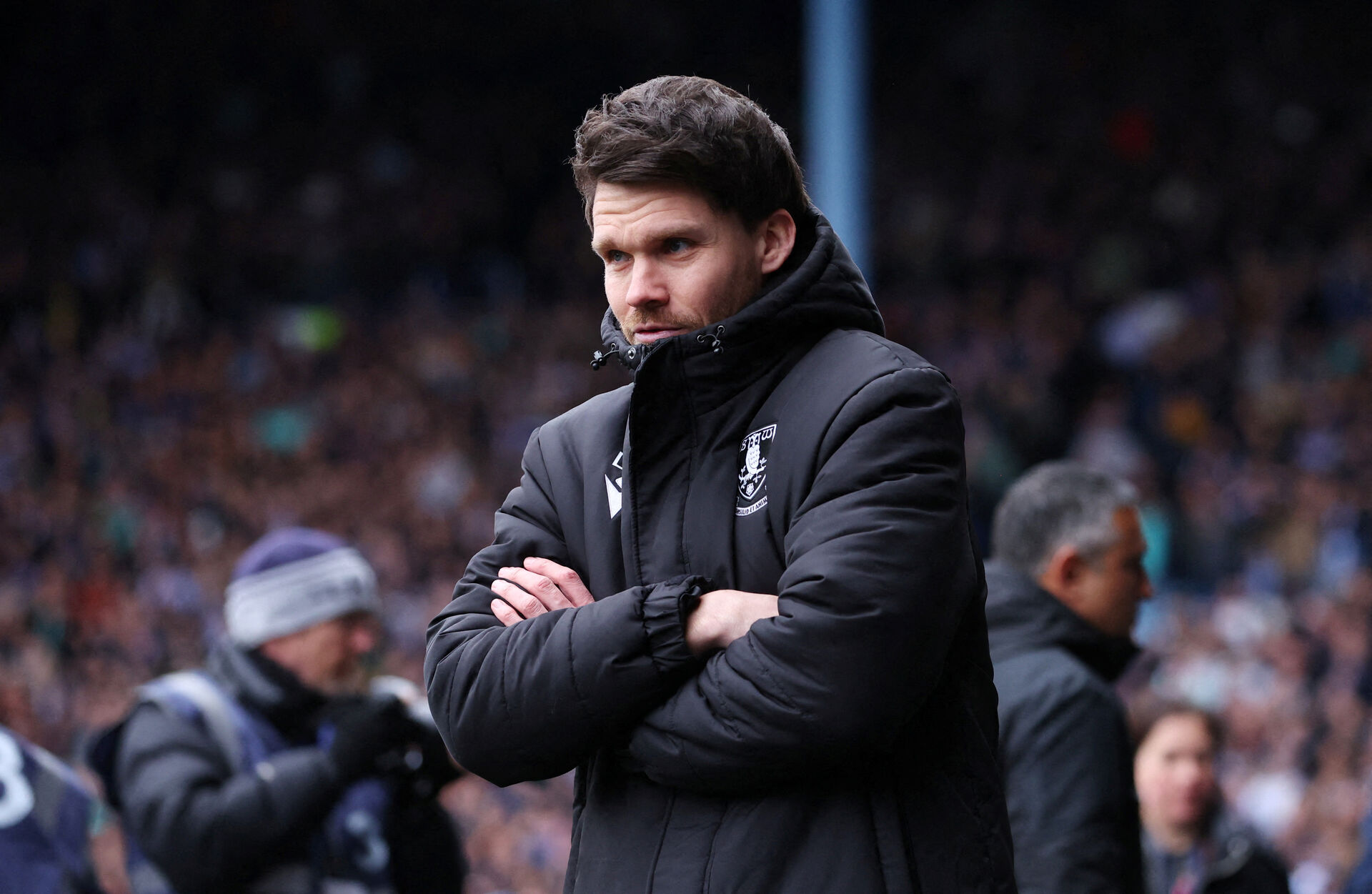 Danny Röhl på sidelinjen for Sheffield Wednesday