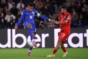 Kylian Mbappé under Frankrigs kamp.