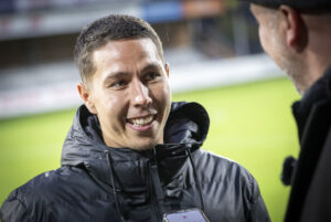 Nicklas Røjkjær i Mjällby til fejring. FC Nordsjælland.