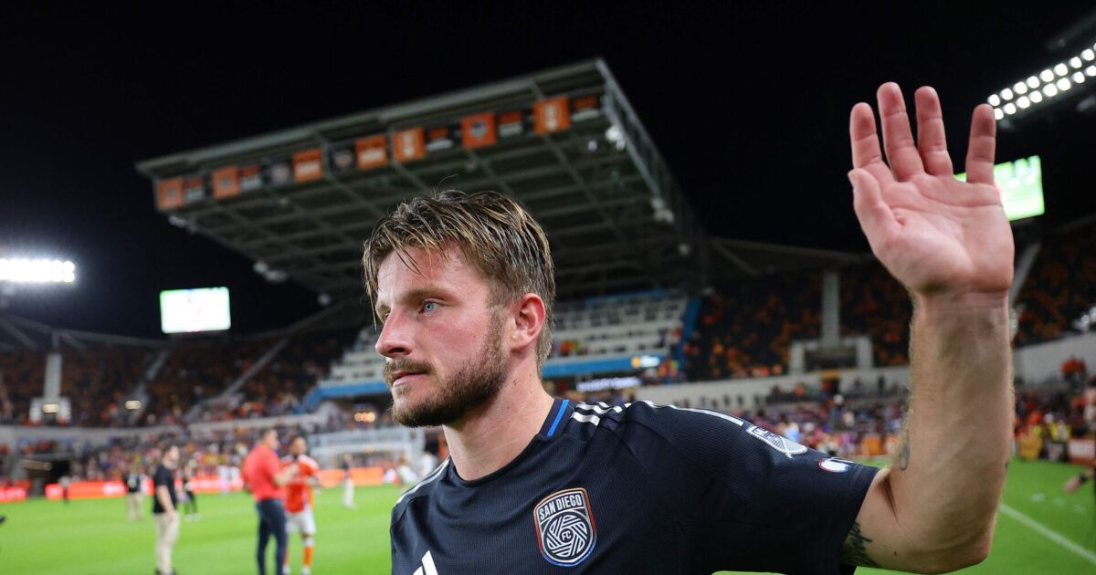 Dreyer dunker på Houston Dynamo Foto: Alex Slitz/AFP/Ritzau Scanpix