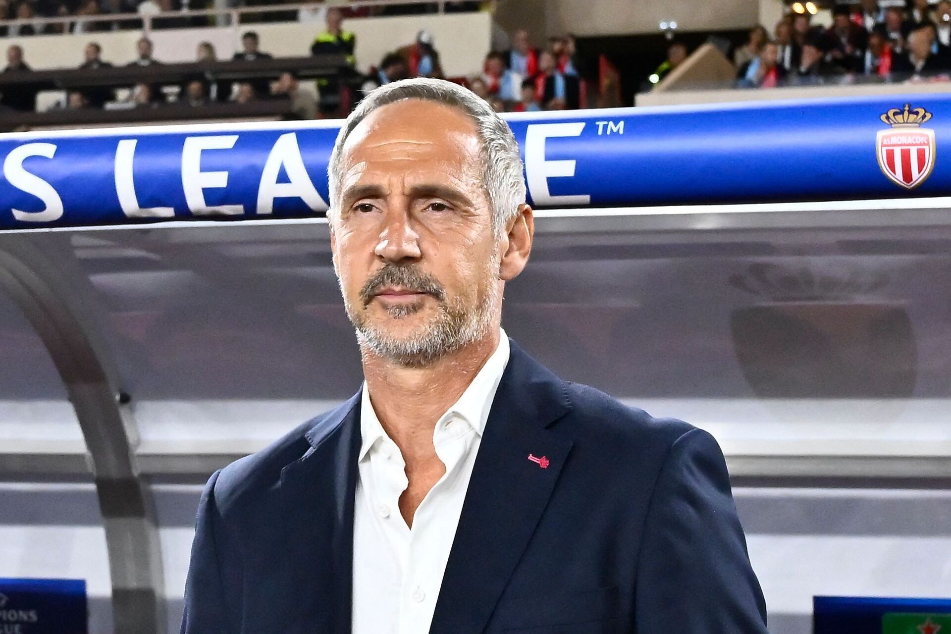 Adi Hütter i en af sine sidste kampe i spidsen for AS Monaco.