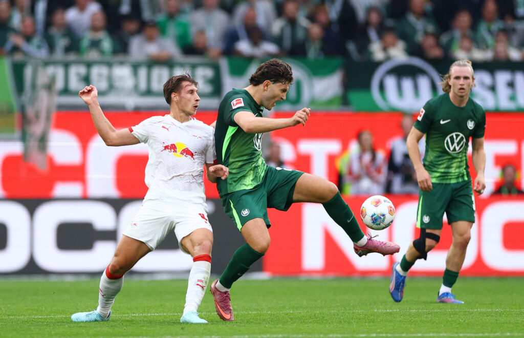 Jonas Wind i aktion for Wolfsburg.