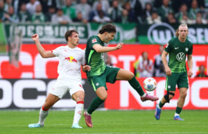 Jonas Wind i aktion for Wolfsburg.