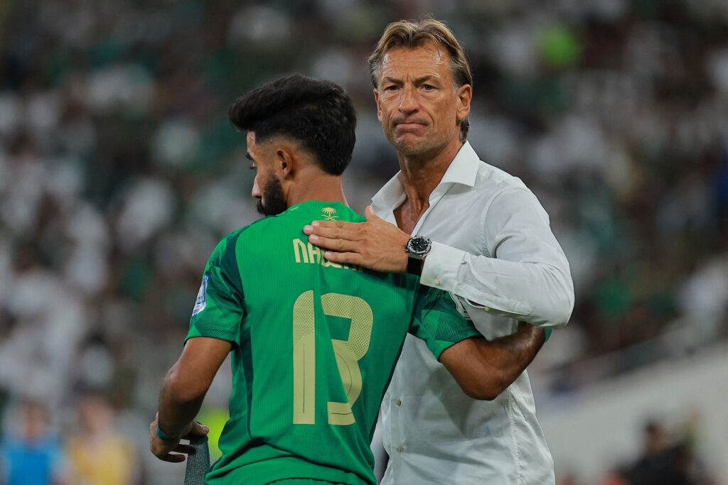 Saudi Arabiens landstræner Herve Renard i landskampen mod Irak.