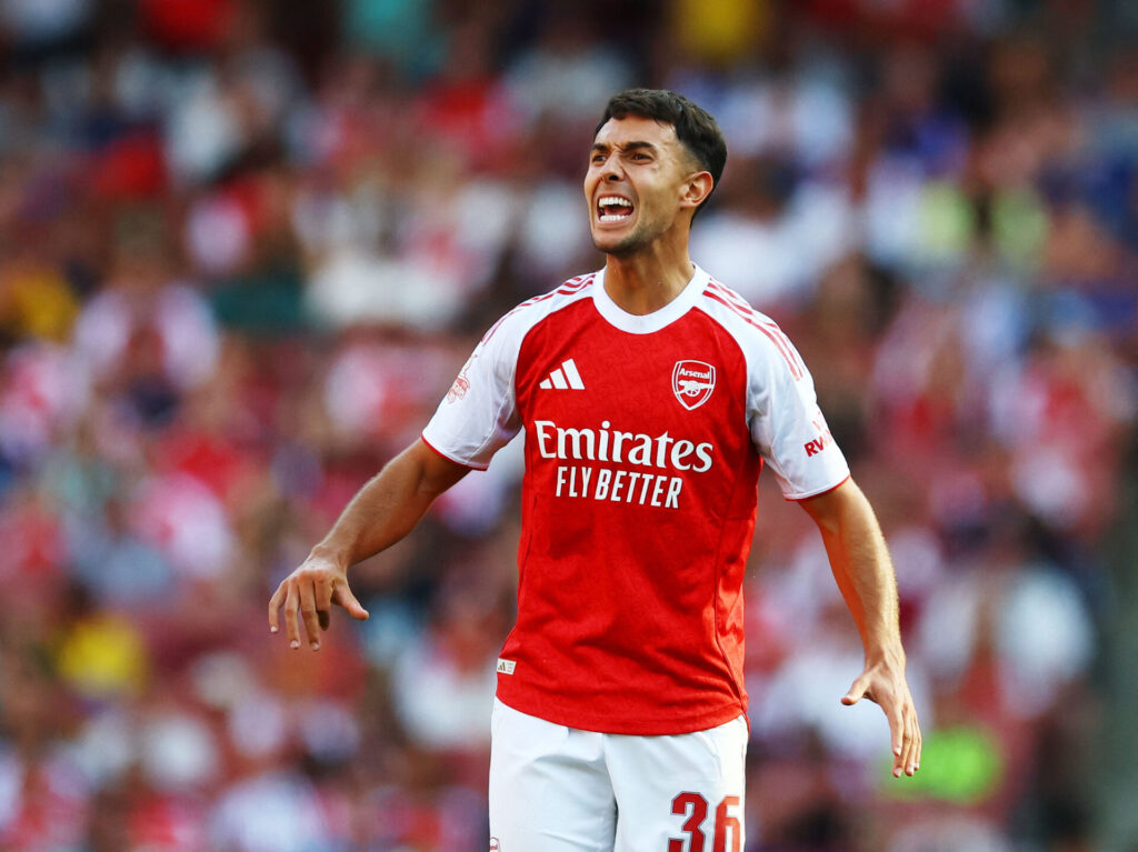 Martin Zubimendi under en kamp for Arsenal