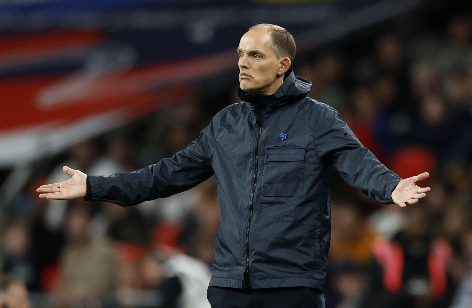 Thomas Tuchel på sidelinjen på Wembley Stadium
