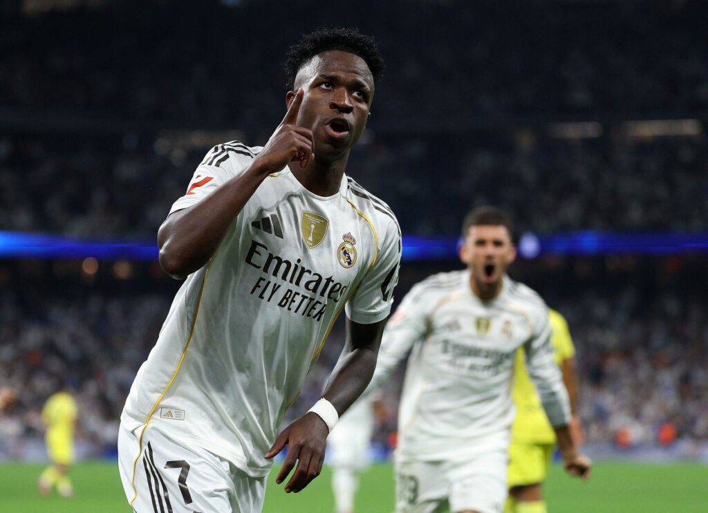 Vinicius Junior fejrer scoring for Real Madrid mod Villarreal.